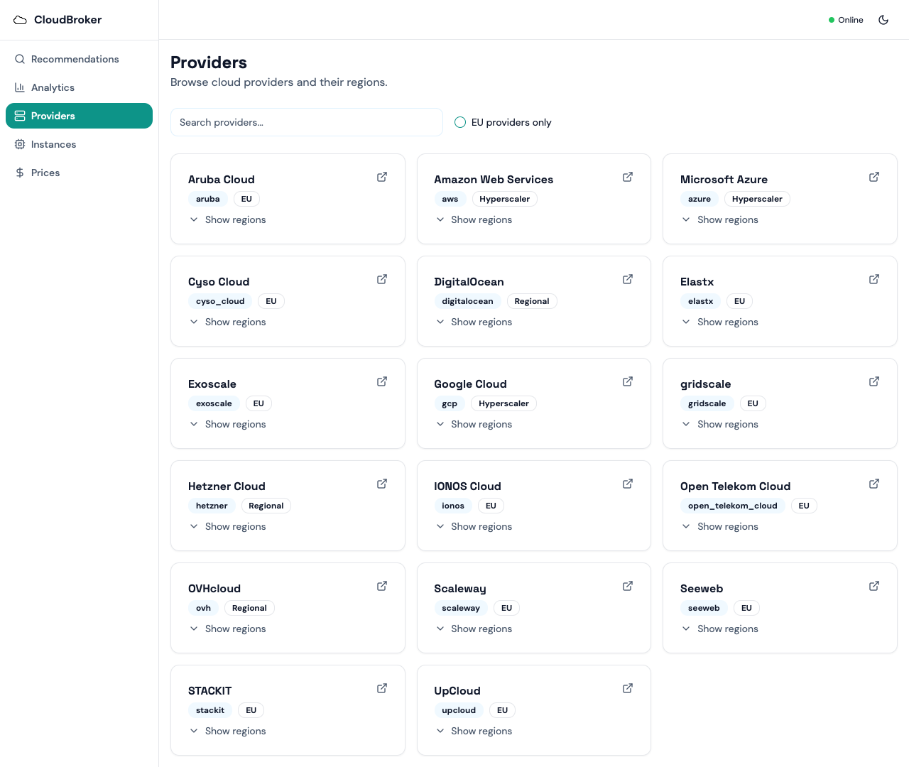 CloudBroker providers